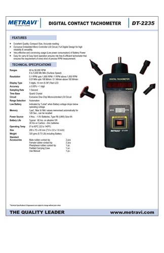 Digital Contact Tachometer