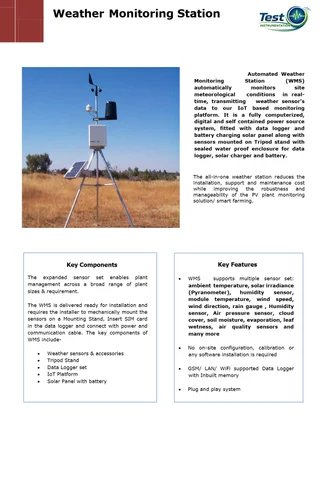 Wireless Automatic Weather Stations