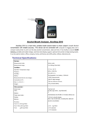 Digital Breath Alcohol Tester