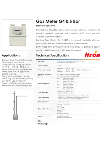 Itron Commercial Diaphragm Gas Meters