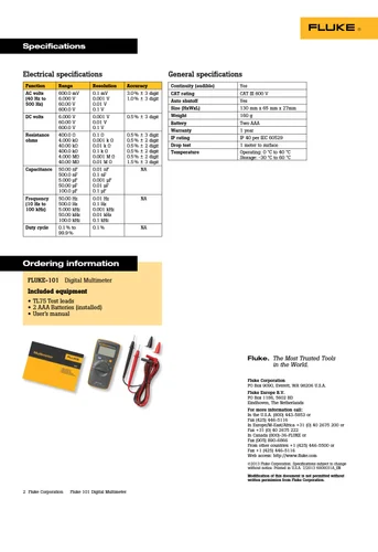 Fluke 101 Digital Multimeter