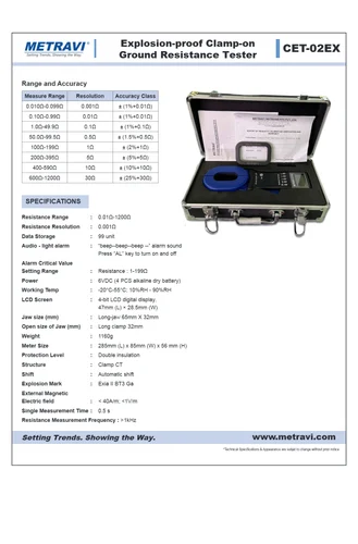 CET-02EX Explosion-proof Clamp-on Ground Resistance Tester