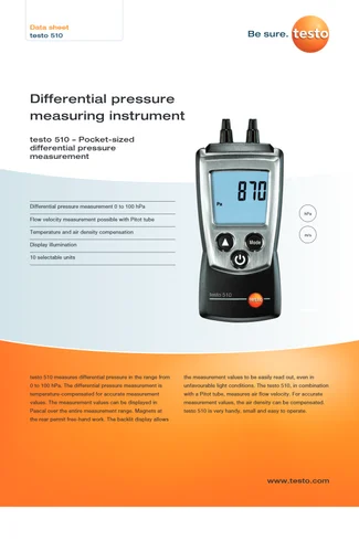 Testo 510 Digital Manometer